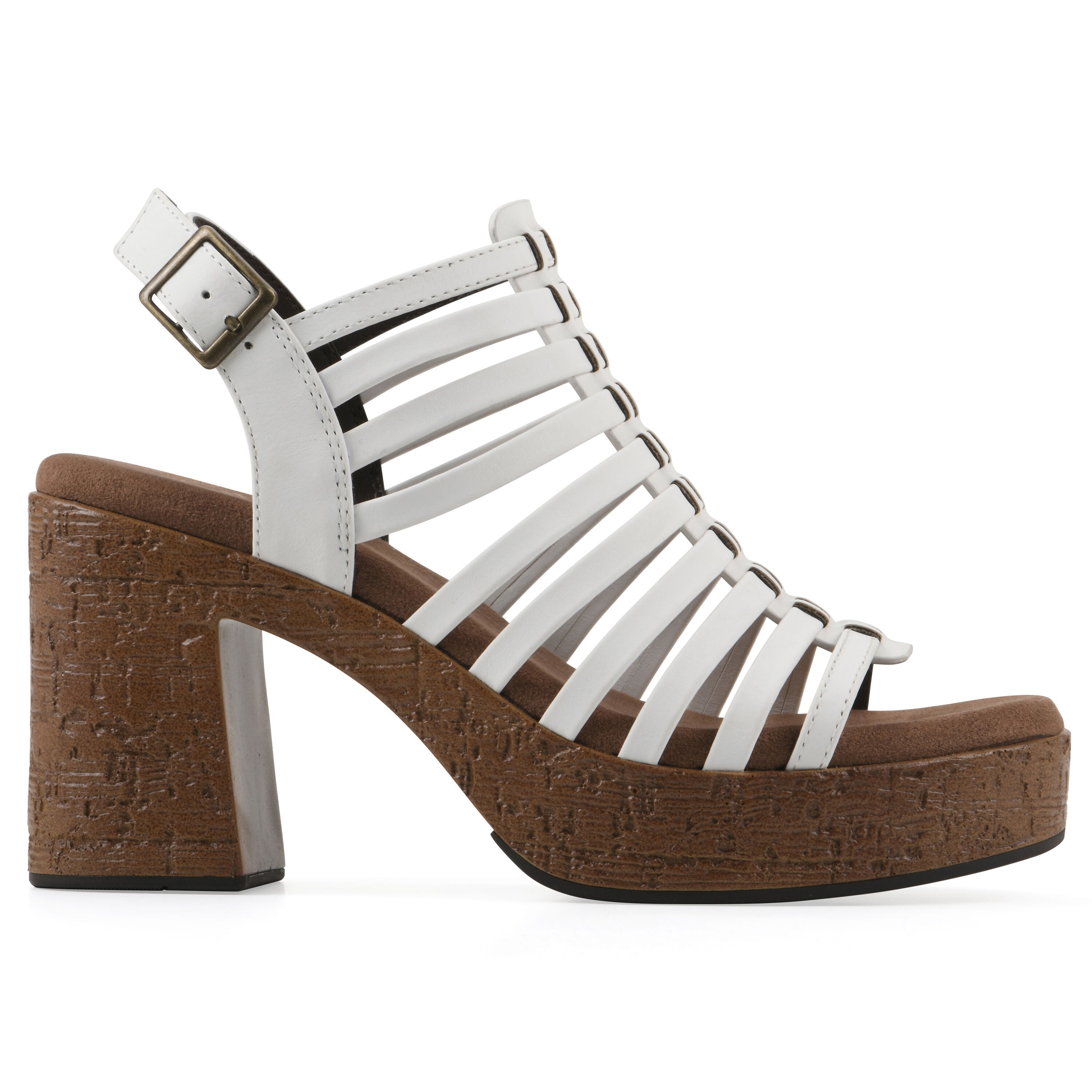 Barbea Platform Sandal, WHITE SMOOTH, alternate image number 2