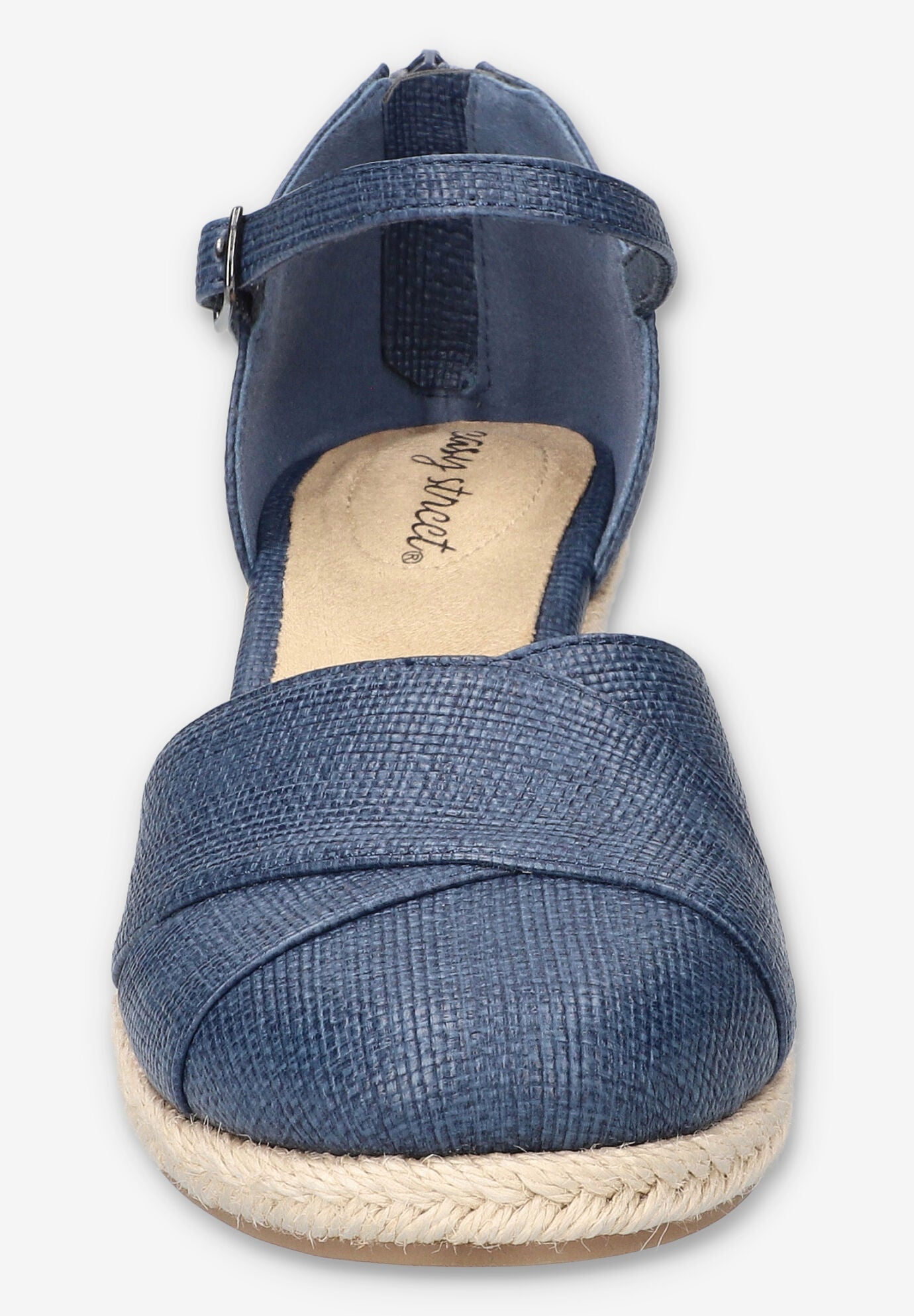 Coast Espadrille Wedge, NAVY LINEN EMBOSSED, on-hover image number 1