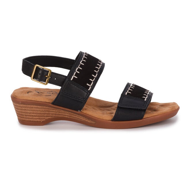 Kateri Sandal, BLACK LEATHER SUEDE, alternate image number 2