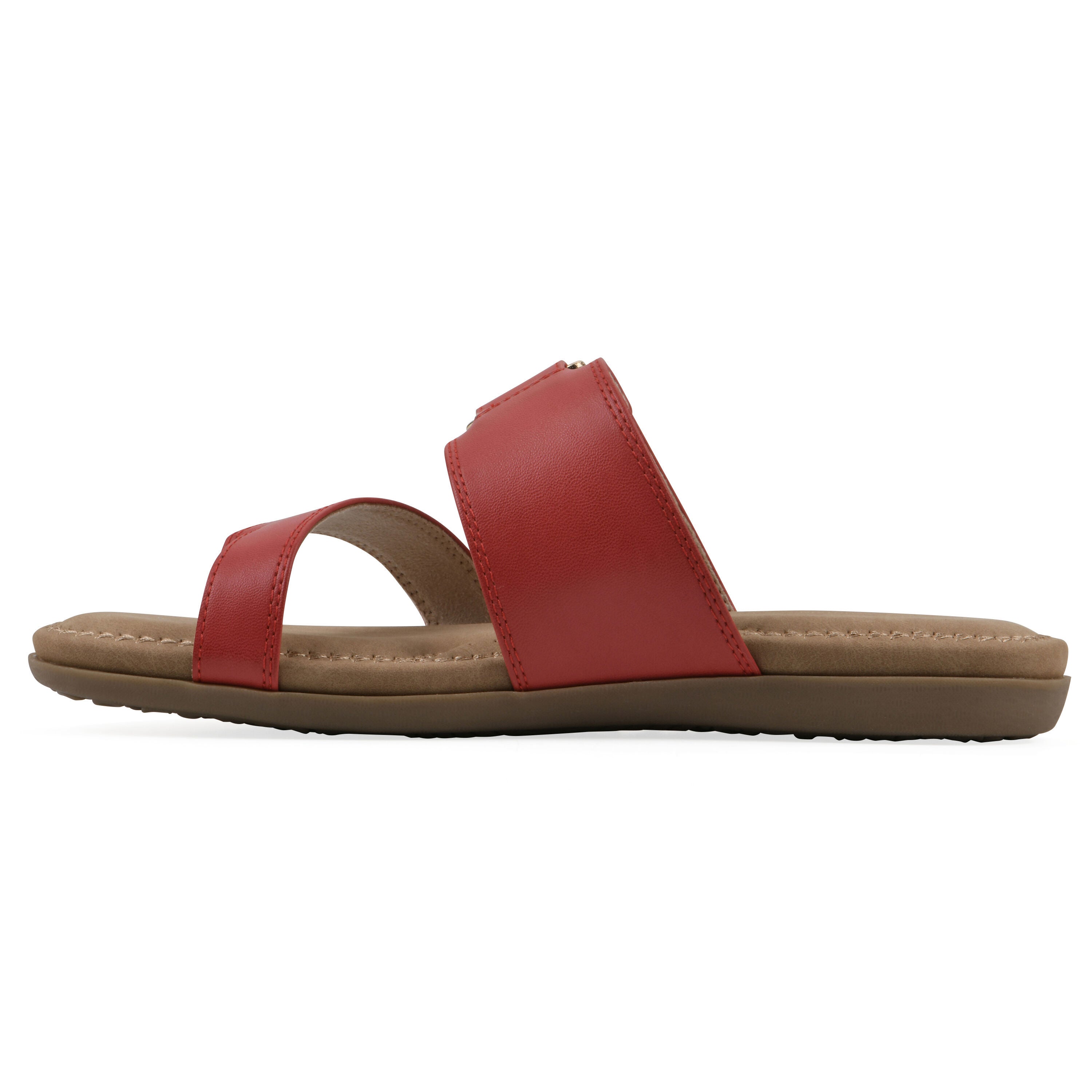 Fancify Slide Sandal, RED SMOOTH, alternate image number 3
