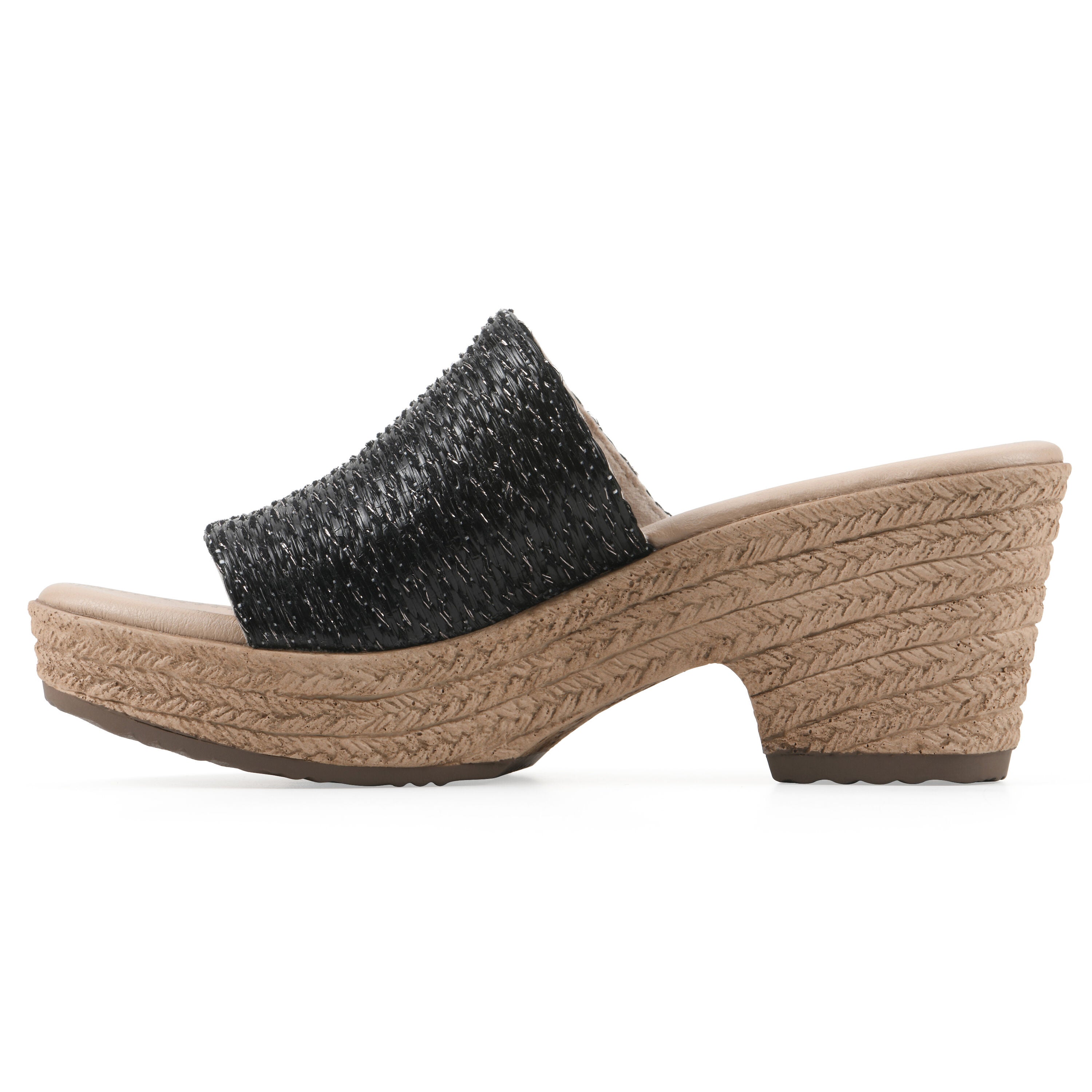 Biancia Wedge Sandal, BLACK METALLIC, alternate image number 3