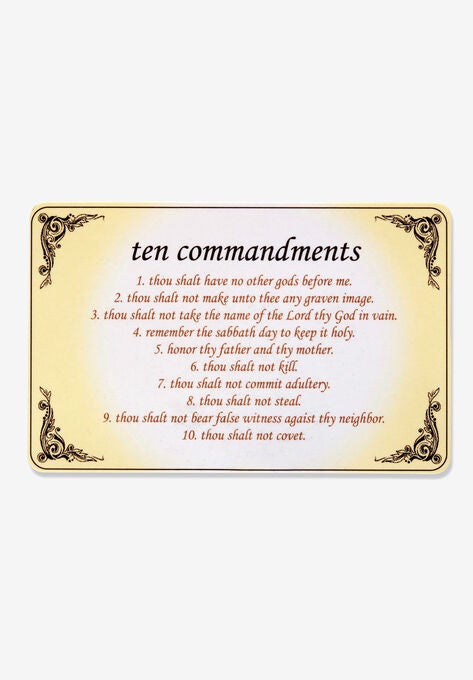 Silver Tone 10 Commandments Charm Bracelet Lucite 7.5" plus 1" ext, , alternate image number null