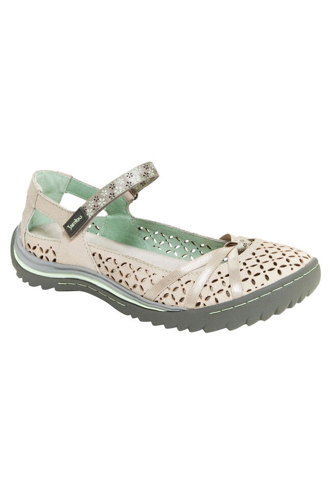 Cherry Blossom Mary Jane Flats by Jambu®, GREY PASTEL GREEN, hi-res image number 0