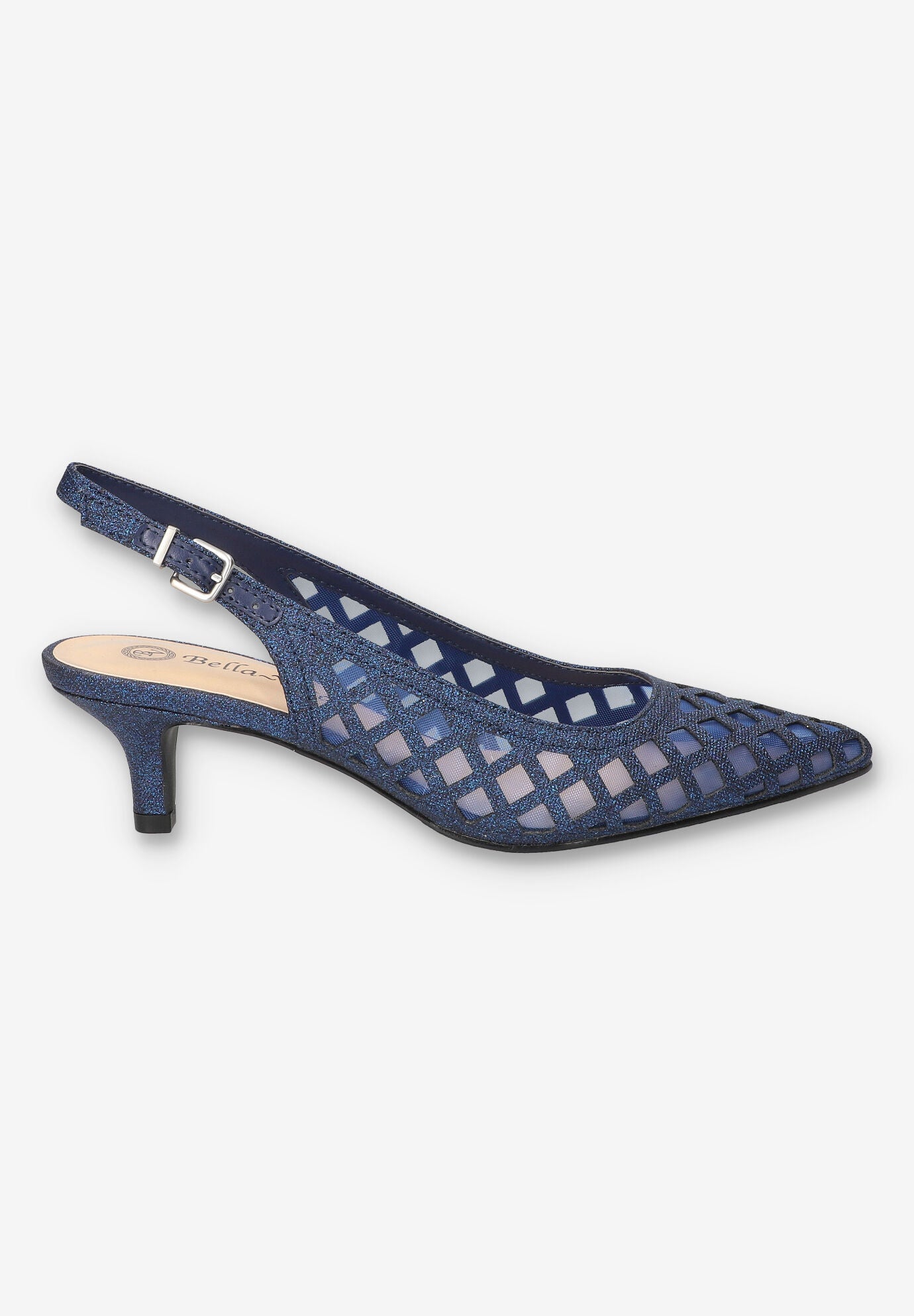 Noel Slingback Pump, NAVY GLITTER, alternate image number 2