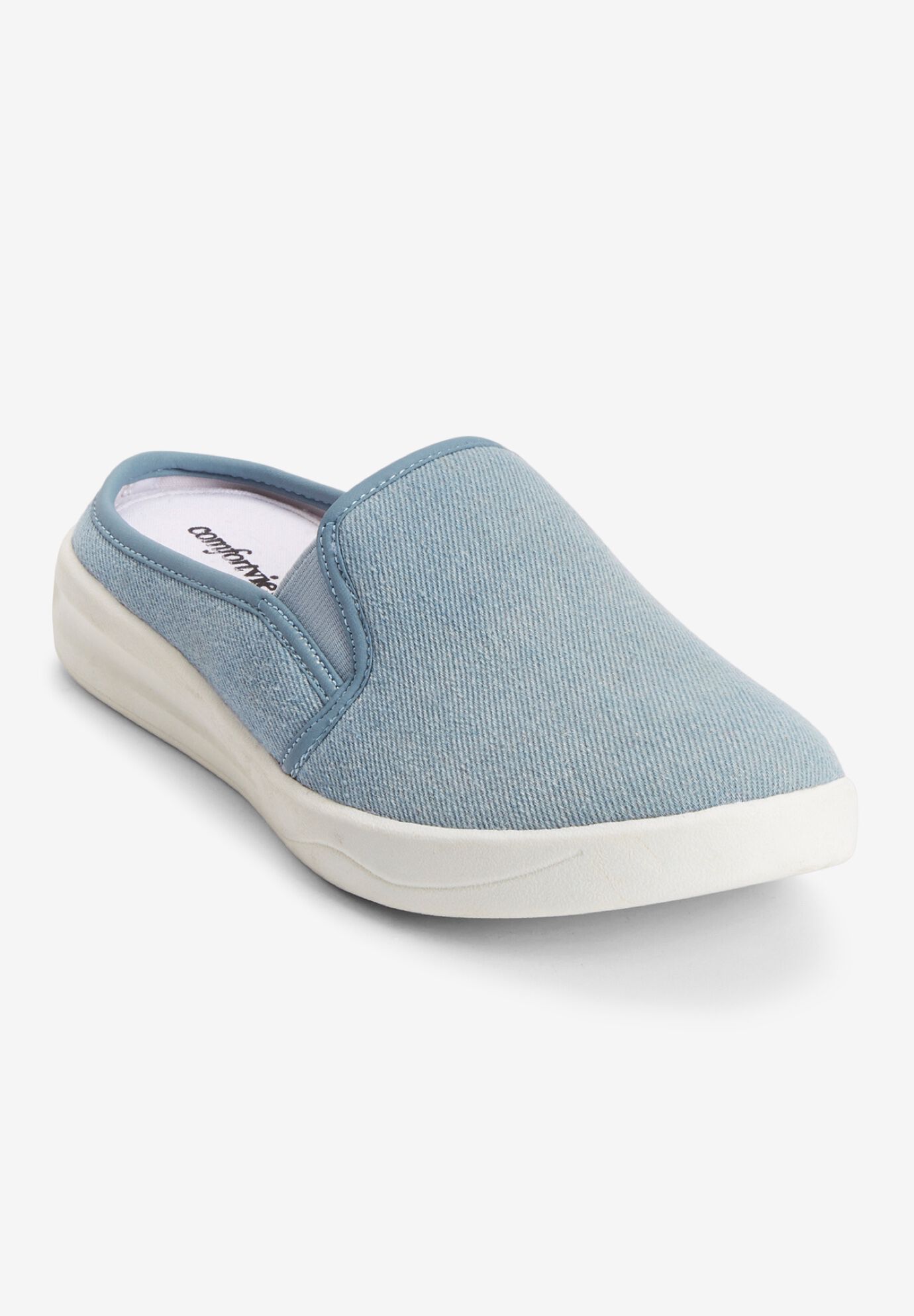 Woman within sneakers store