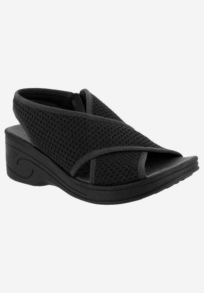 Jolly Sandal by Easy Street®, BLACK KNIT, hi-res image number null