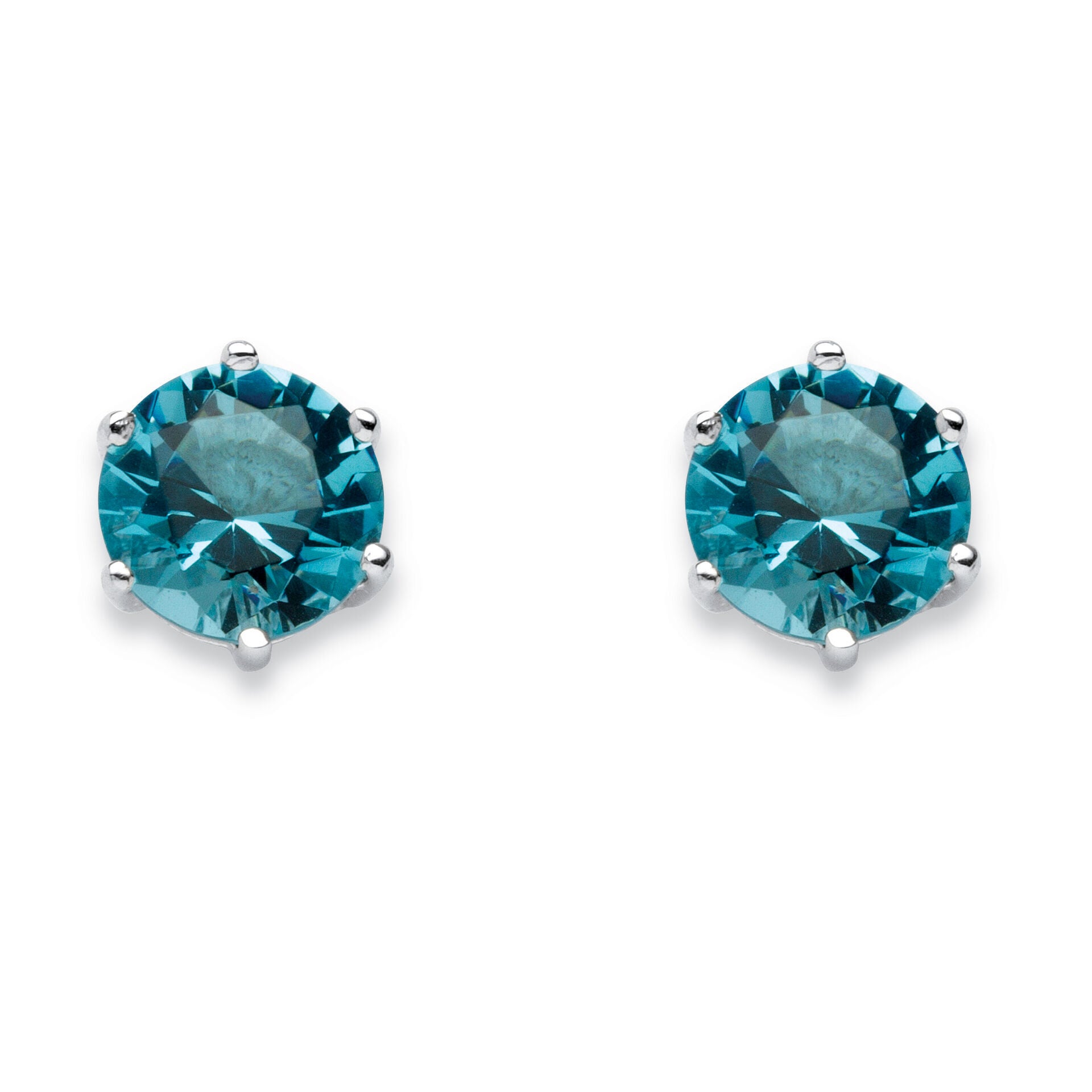 Birthstone .925 Sterling Silver Stud Earrings, DECEMBER, hi-res image number 0
