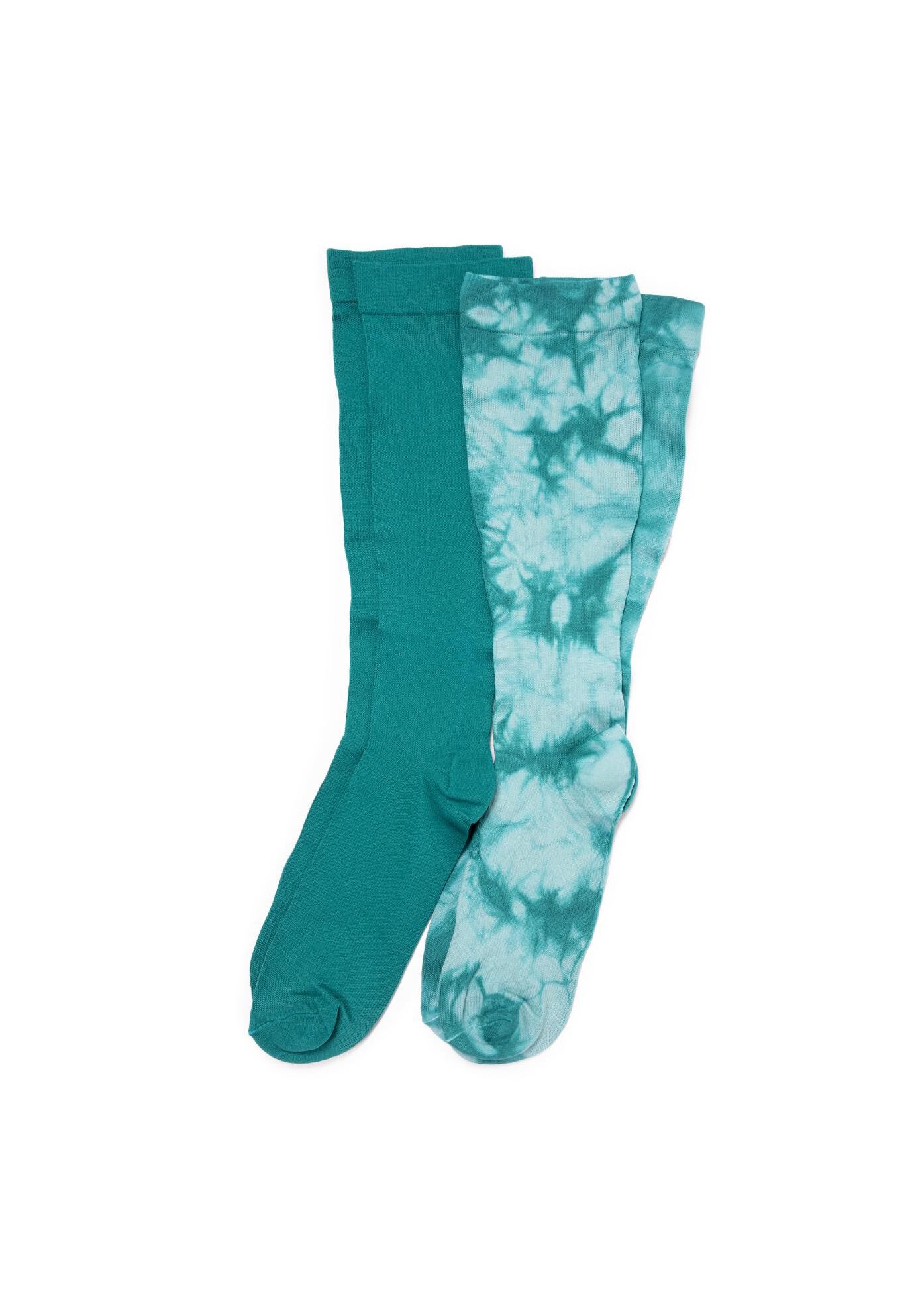 Women'S 2 Pair Pack Compression Socks, TEAL OCEAN, hi-res image number 0