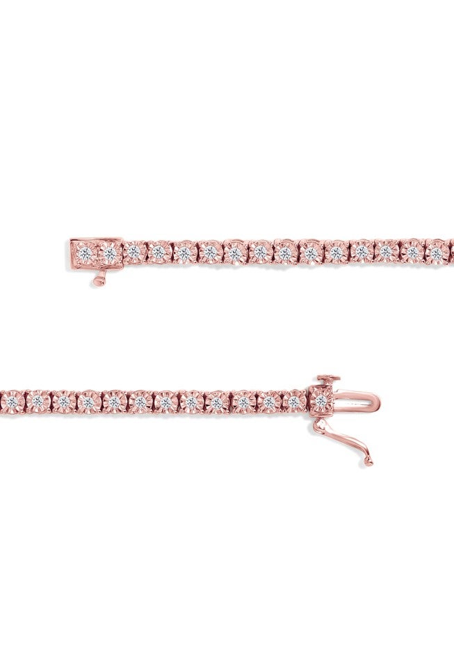 Silver 1.0 Cttw Miracle-Set Diamond Tennis Bracelet - 10 inches, , alternate image number 2