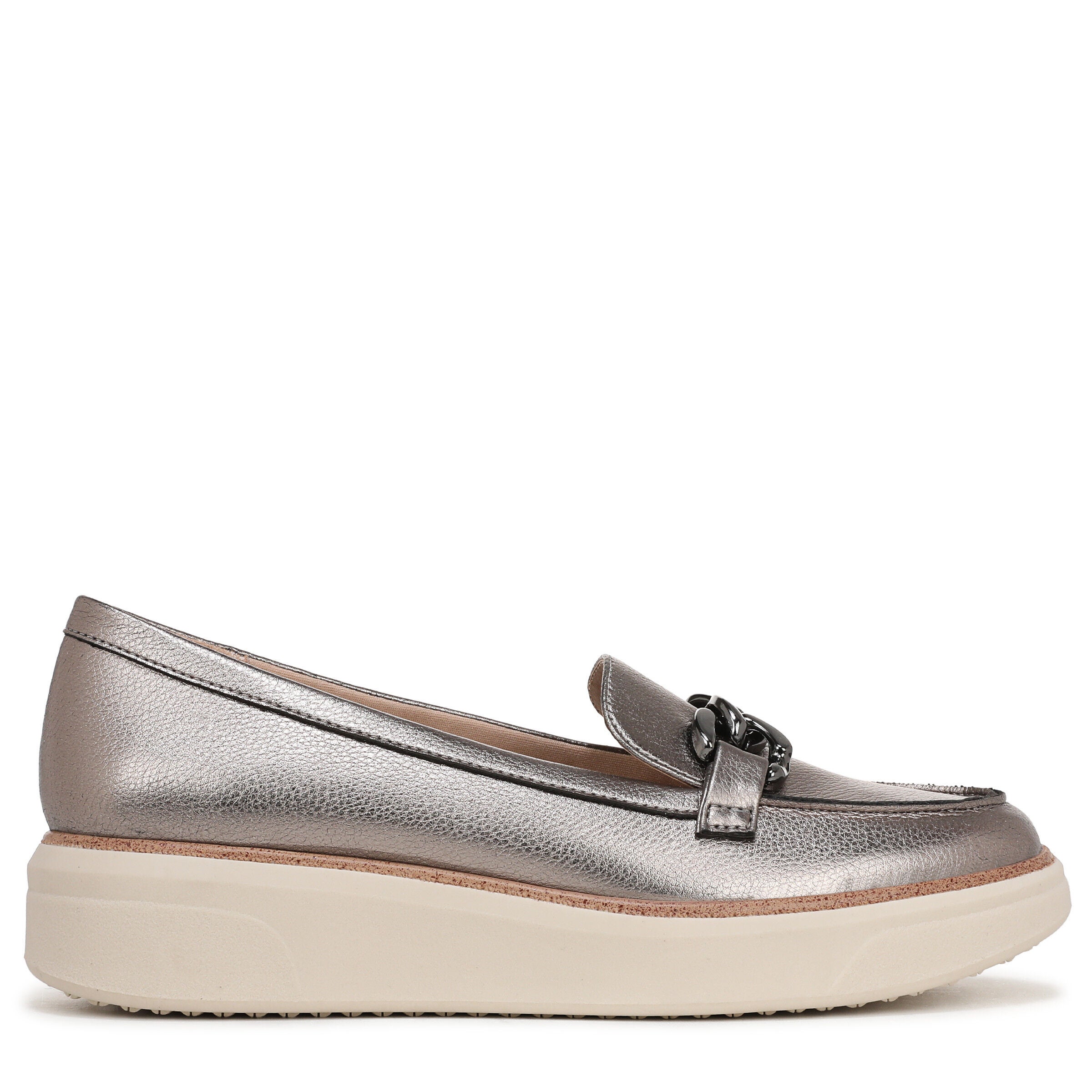 Chelsea Bit Platform Loafter, PEWTER GREY LEATHER, alternate image number 3