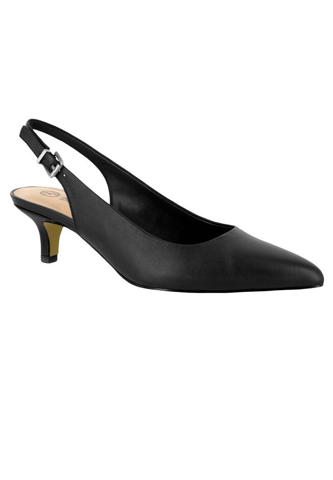 Scarlett Slingback Pumps by Bella Vita®, BLACK LEATHER, hi-res image number 0