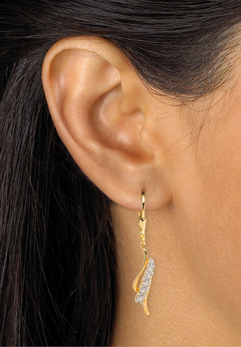 Gold Over Silver Waterfall Drop Drop Earrings (37Mm) Diamond Accent Jewelry, , alternate image number null