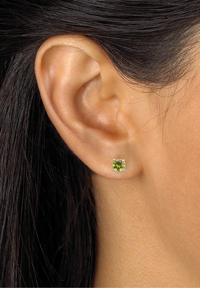 4.92 Tcw 5-Pair Set Of Genuine Gemstone Earrings 18K Gold-Plated Sterling Silver, , alternate image number 2