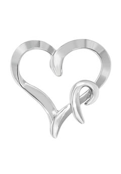 Silver Heart Shaped Pendant Necklace