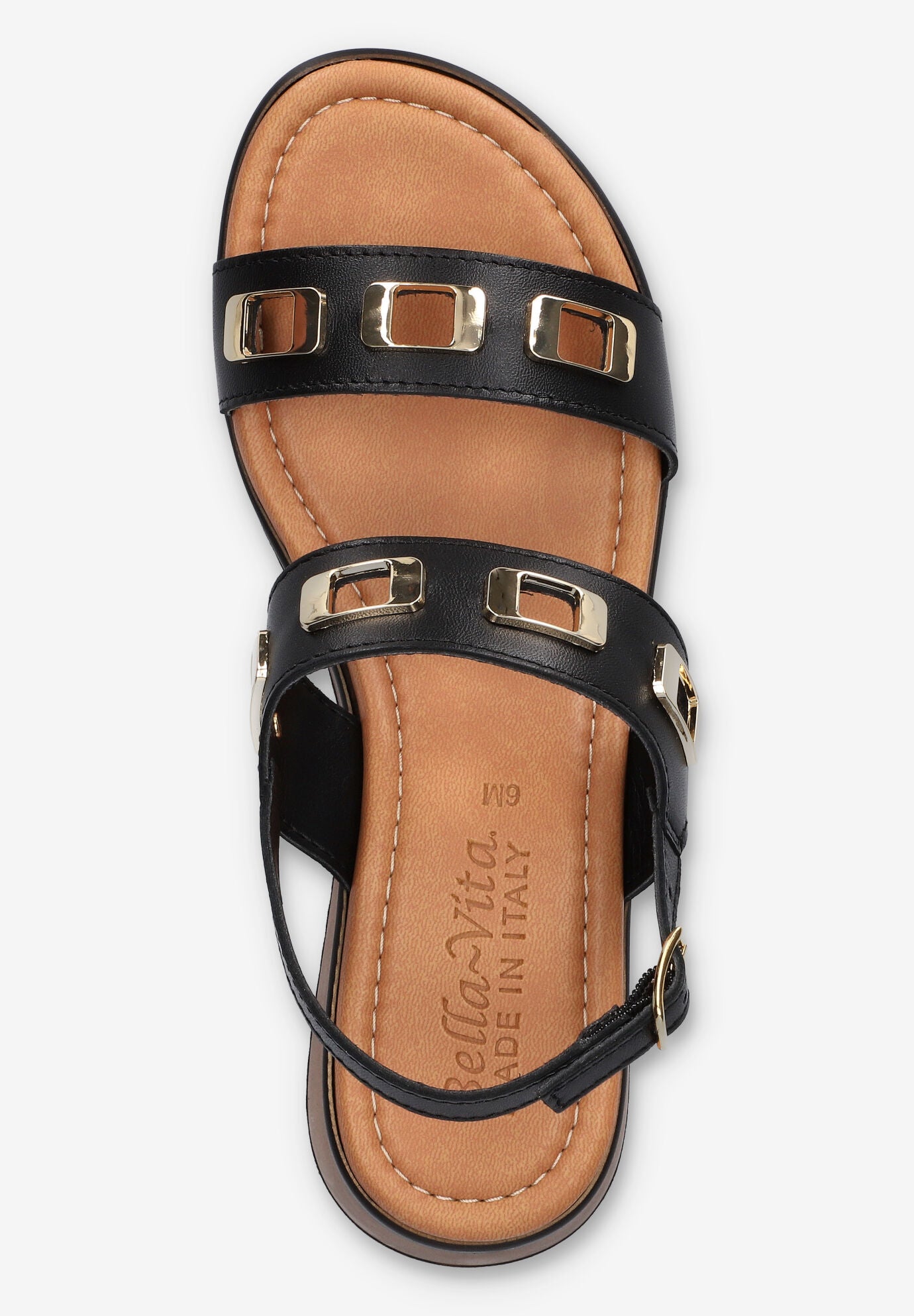 Vic-Italy Wedge Sandal, BLACK LEATHER, alternate image number 6