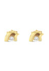Yellow Gold Round Brilliantcut Diamond Espira Swirls Solitaire Push Back Stud Earrings, , alternate image number null