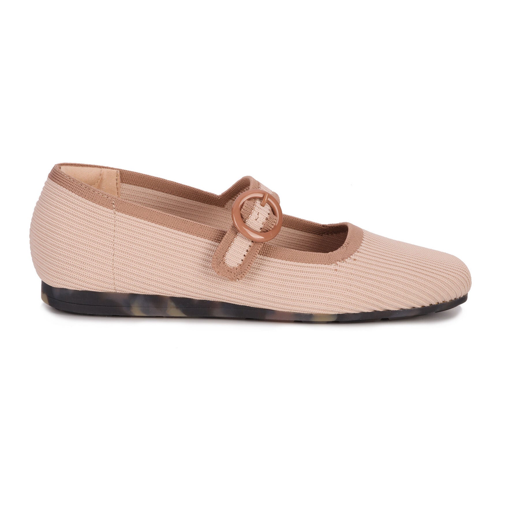 Naomi Mary Jane Stretch Flat, CREAM TAUPE KNIT, alternate image number 2