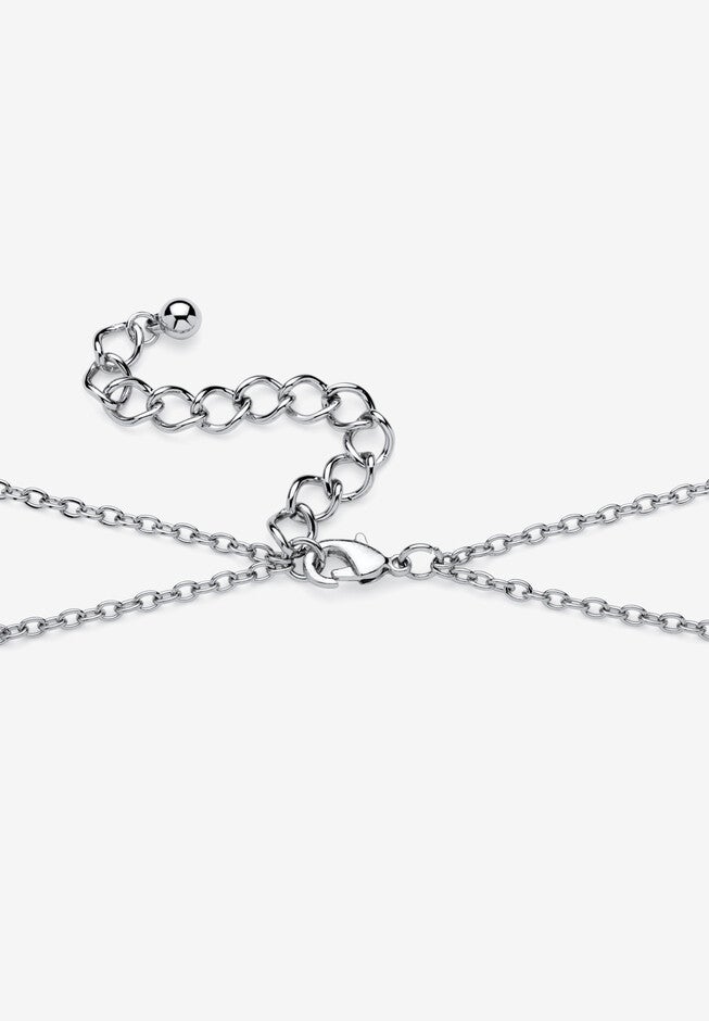 Silver Tone Necklace And Earring Set, Pearl And Turquoise, , on-hover image number 1