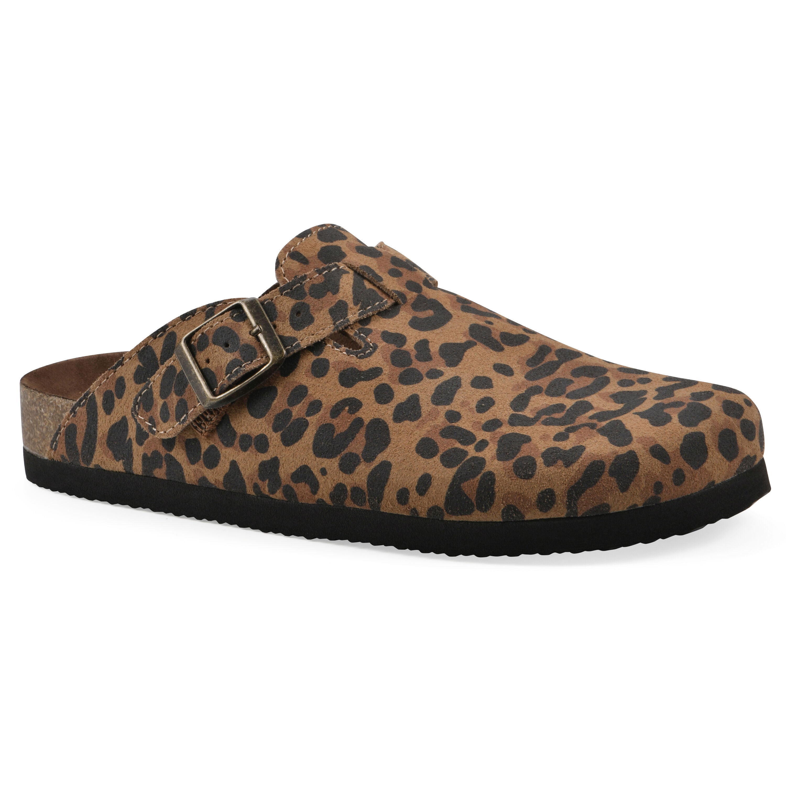 Bari Footbeds Clog, BROWN LEOPARD SUEDE, hi-res image number 0