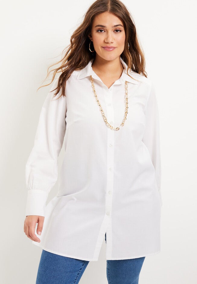 Lace Back Poplin La Vie Tunic, , alternate image number null