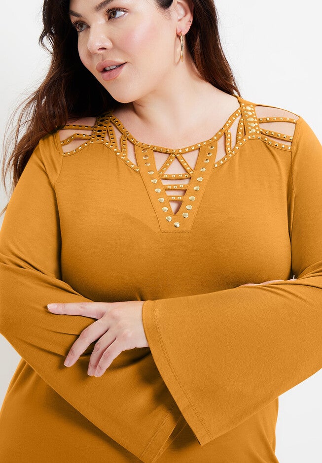 Embellished Cutout Top, , alternate image number 3