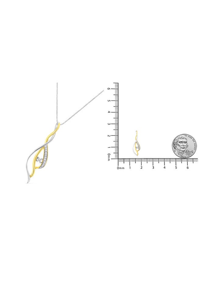 Gold Round Cut Diamond Cascade Pendant Necklace, , alternate image number 5