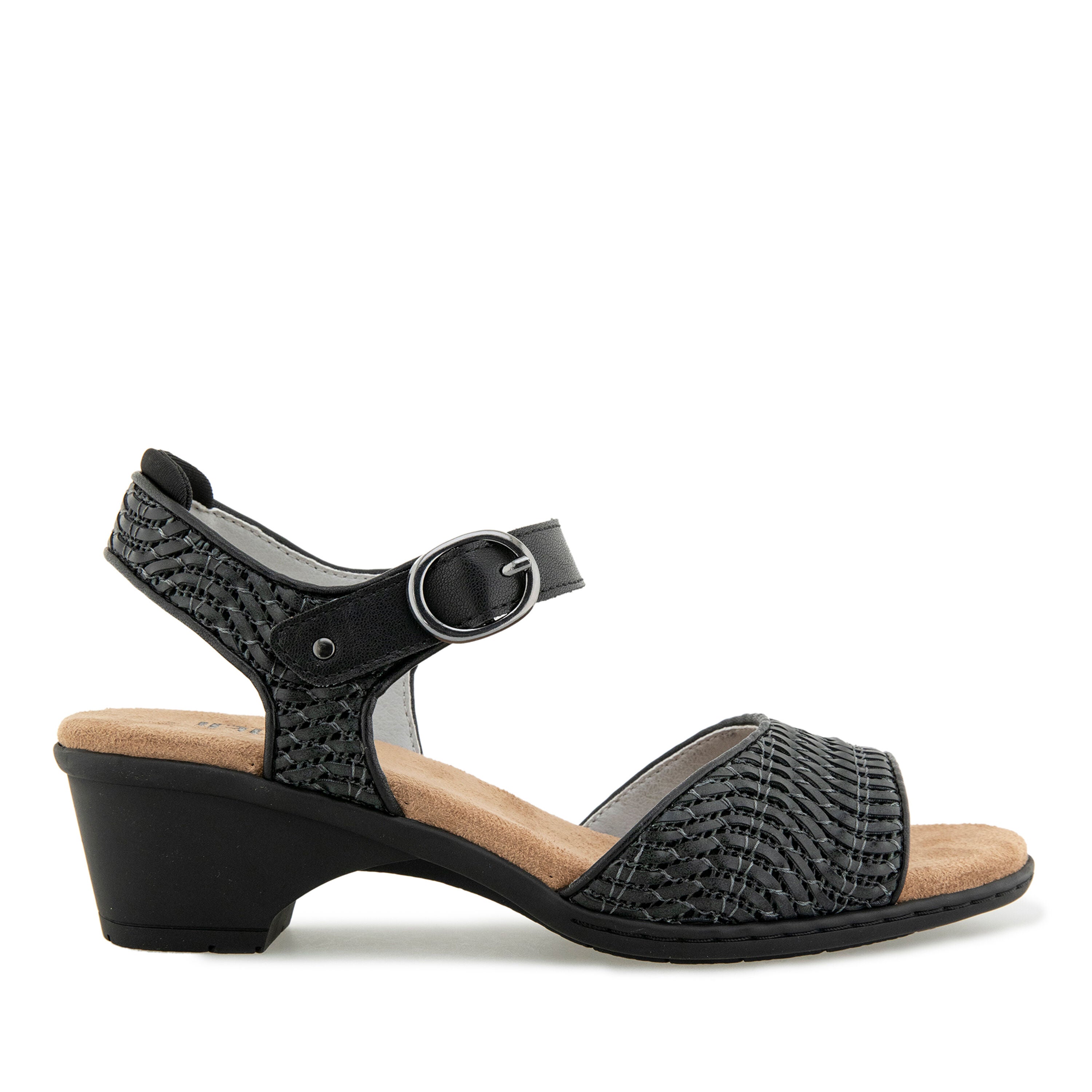 Jule Hook and Loop Wedge Sandal, BLACK, alternate image number 2