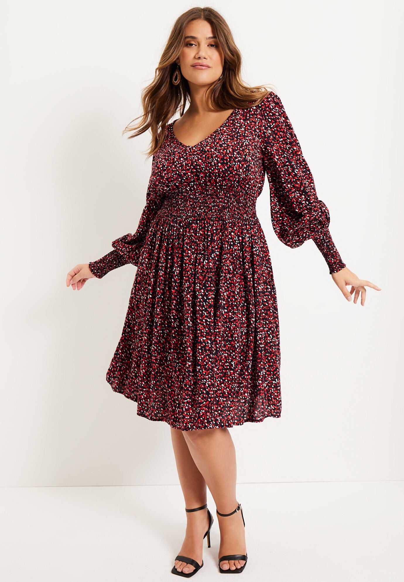 Smocked Waist Midi Dress, , alternate image number 4