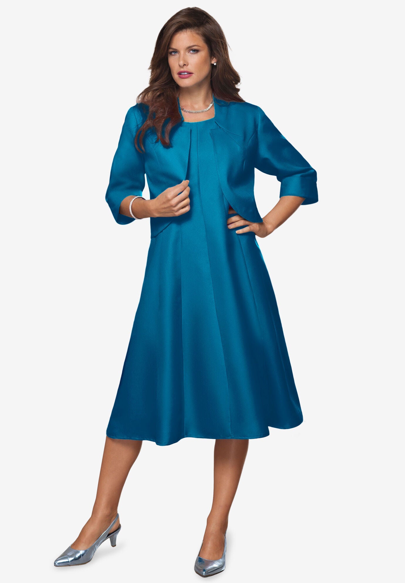 Fit and flare hot sale dress with jacket