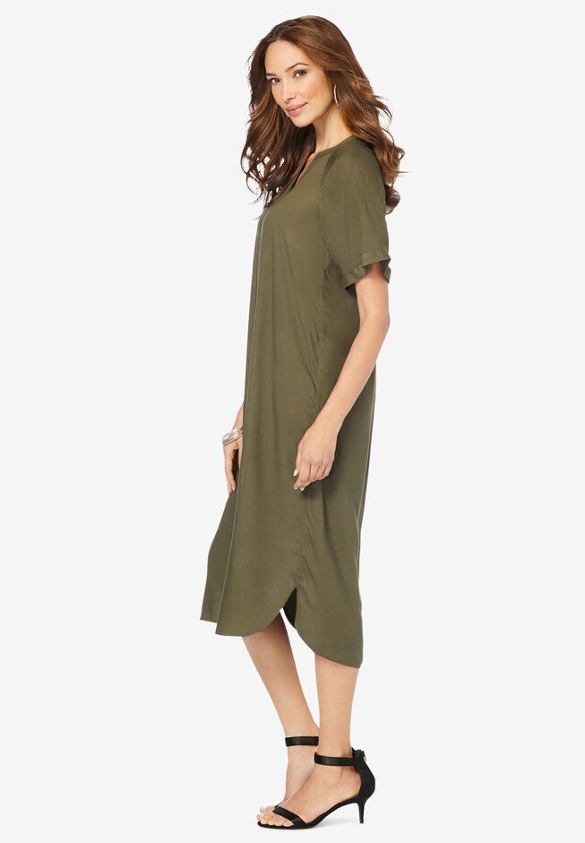 Y-Neck Shirtdress, , alternate image number null