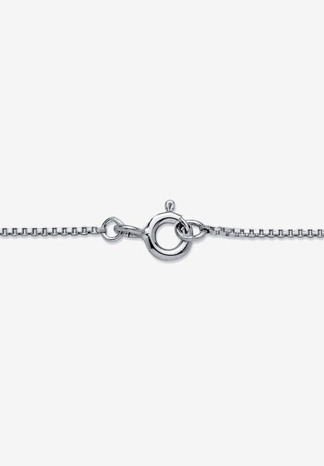 Platinum over Sterling Silver Solitaire Pendant Cubic Zirconia 18", , on-hover image number null