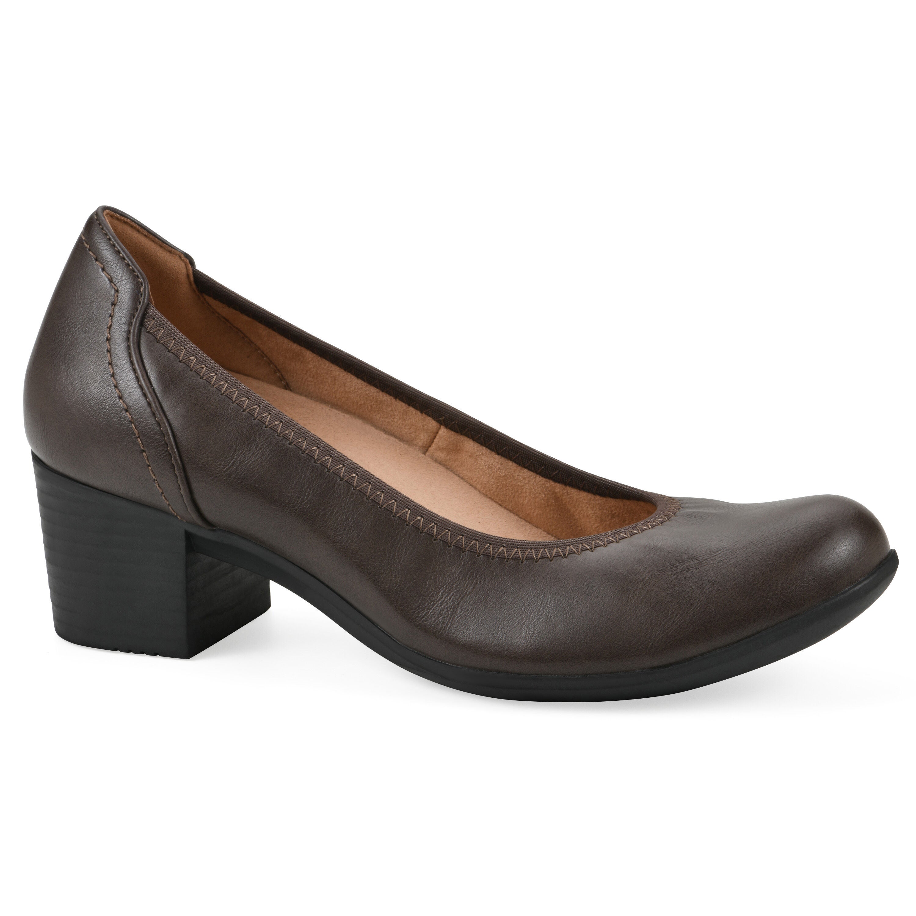 Tripton Block Heel Pump, BROWN, hi-res image number 0