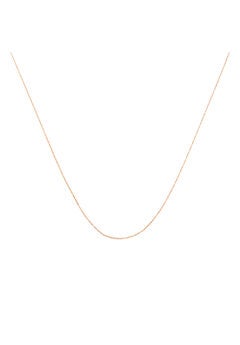 Solid Rose Gold Rope Chain Necklace Unisex 18"