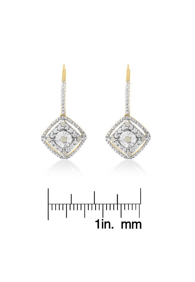 Silver Diamond Dangle Earring, , alternate image number 4