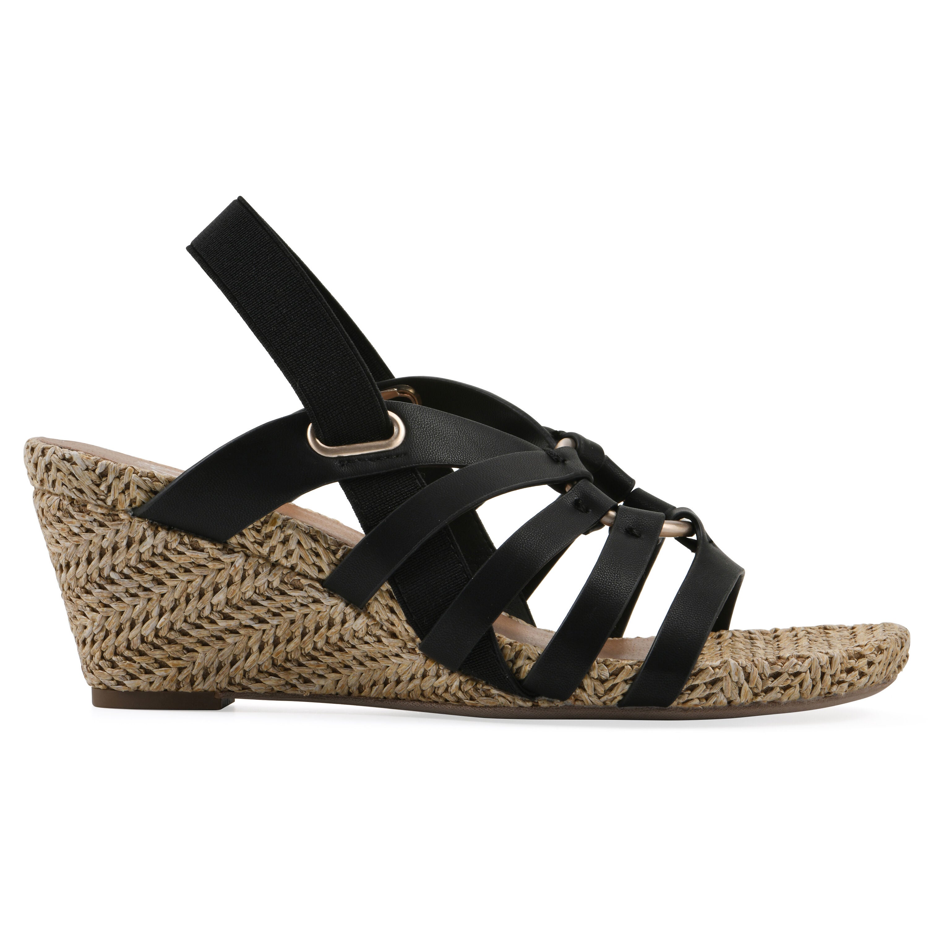 Ataps Wedge Sandal, BLACK SMOOTH, alternate image number 2