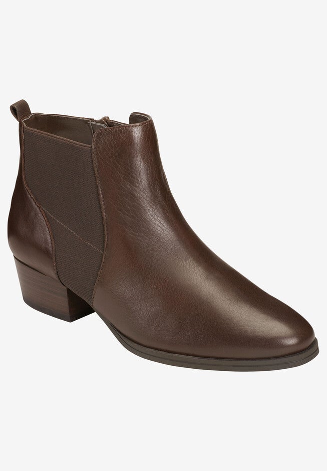 Crisscross Bootie , DARK BROWN LEATHER, hi-res image number 0