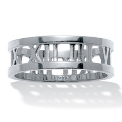 Roman Numeral Stainless Steel Ring