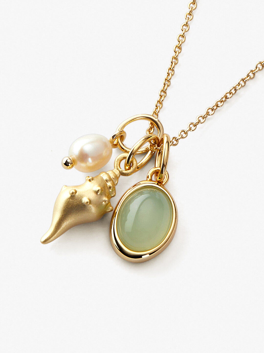 Ocean Gold Charm Necklace, GOLD, alternate image number 4