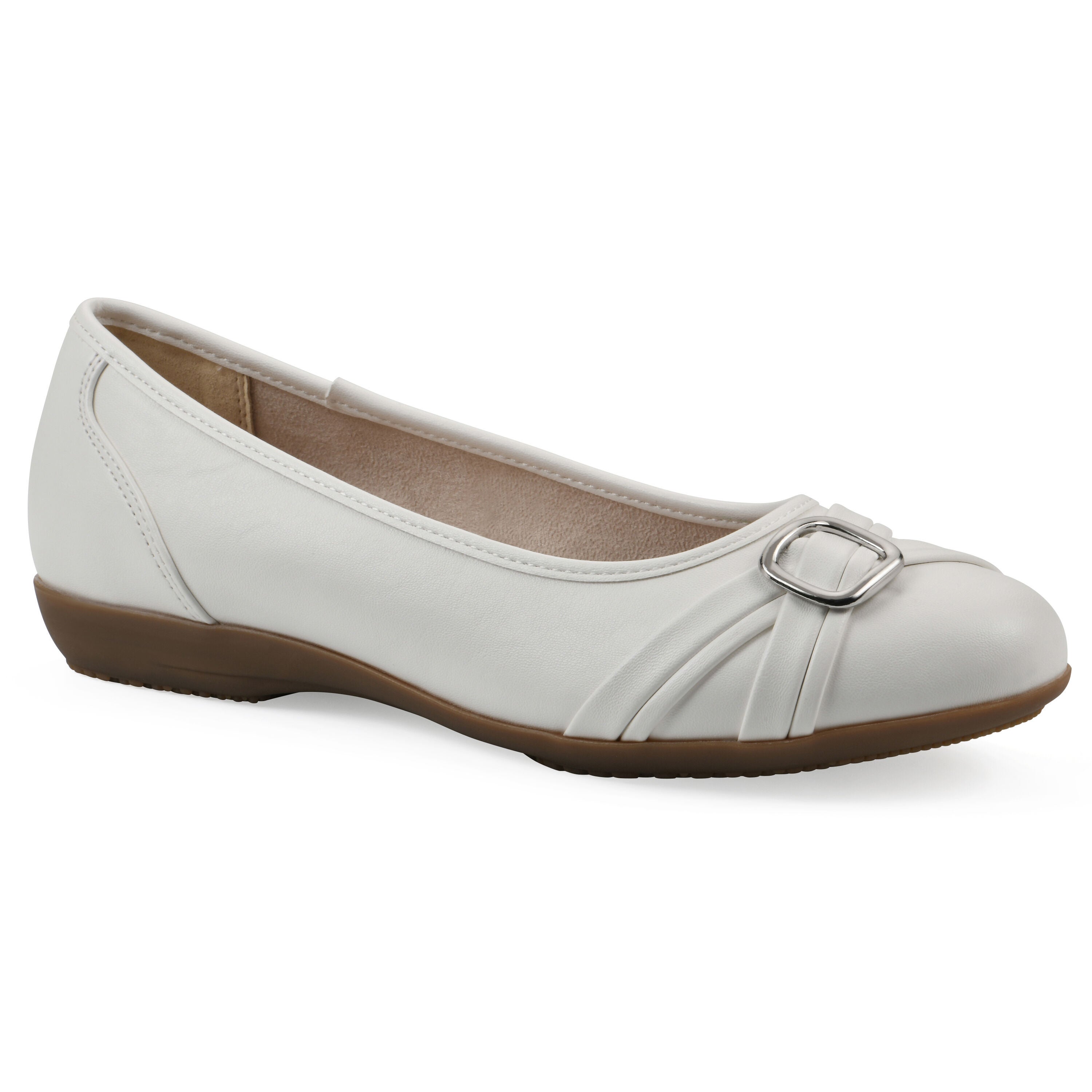 Calming Ballet Flat, WHITE SMOOTH, hi-res image number 0