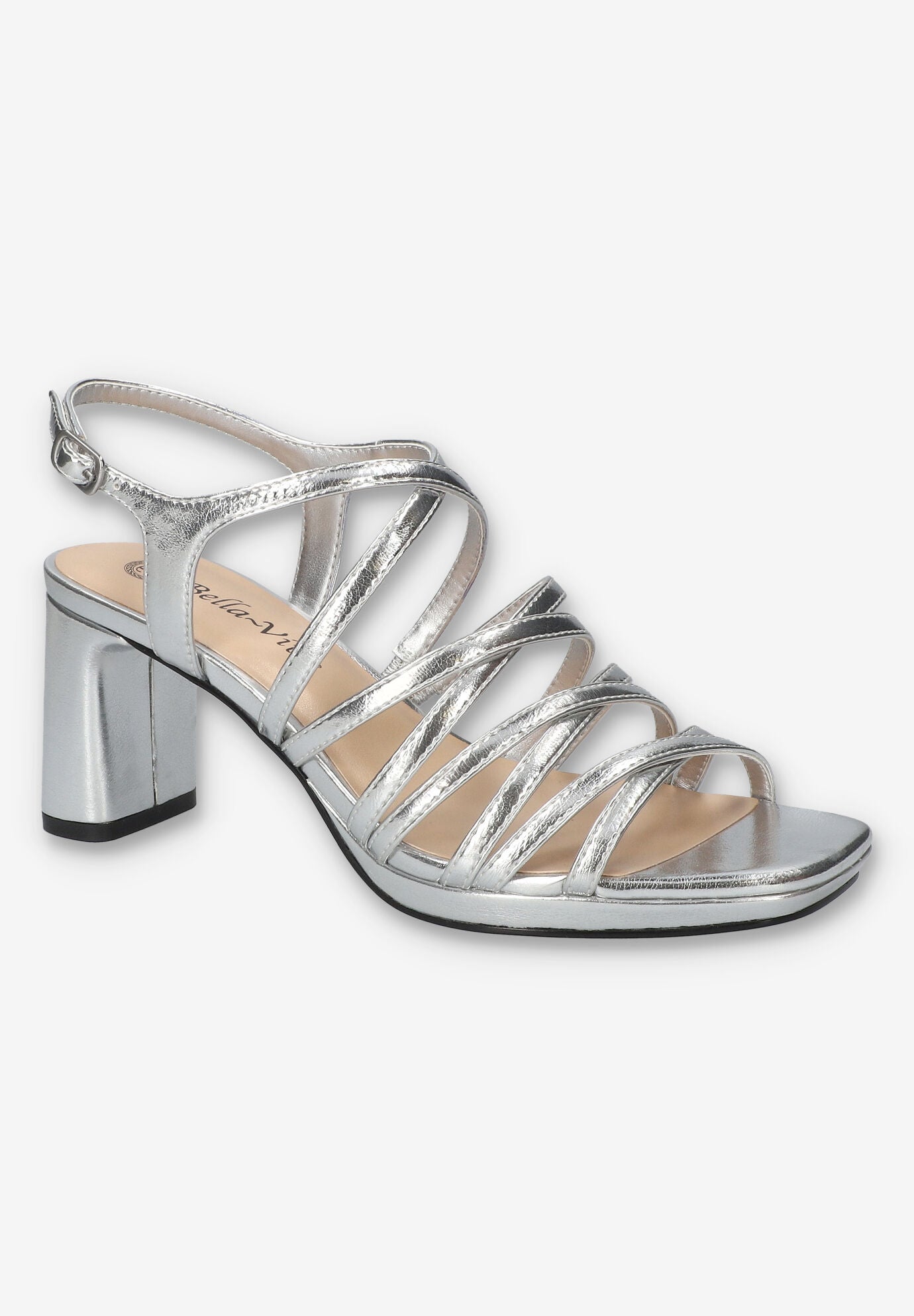 Damsel Square Toe Heeled Sandal, SILVER METALLIC, hi-res image number 0