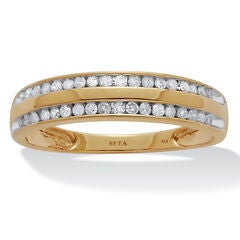 .24 TCW Diamond 18K Gold-Plated Sterling Silver Band Ring