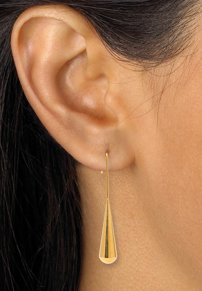 Yellow Gold Ion-Plated Stainless Steel Hoop Earrings, 3-Pair Set, , alternate image number 6