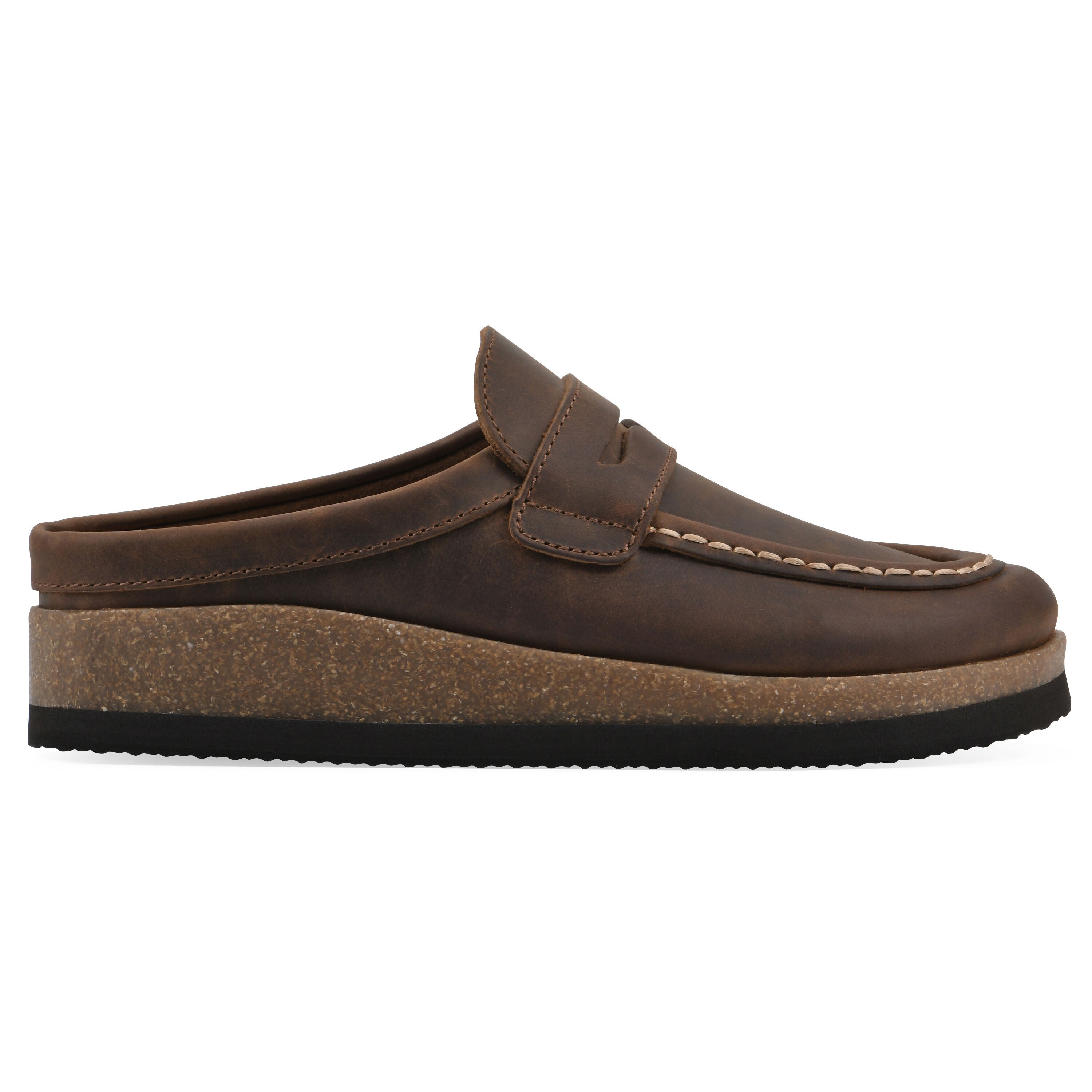 Brinlee Footbeds Clog, BROWN LEATHER, alternate image number 2