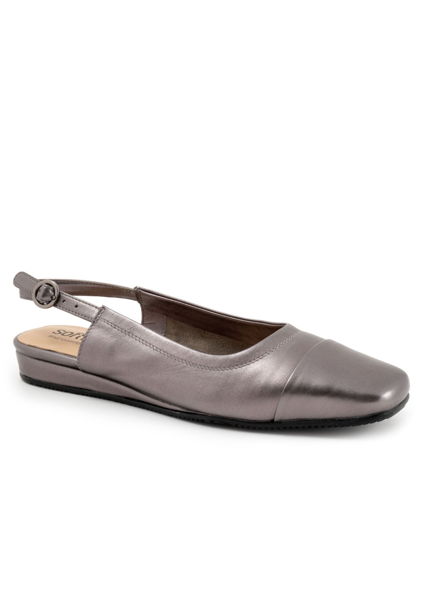 Vittoria Sling Back Flat, PEWTER METAL, hi-res image number 0