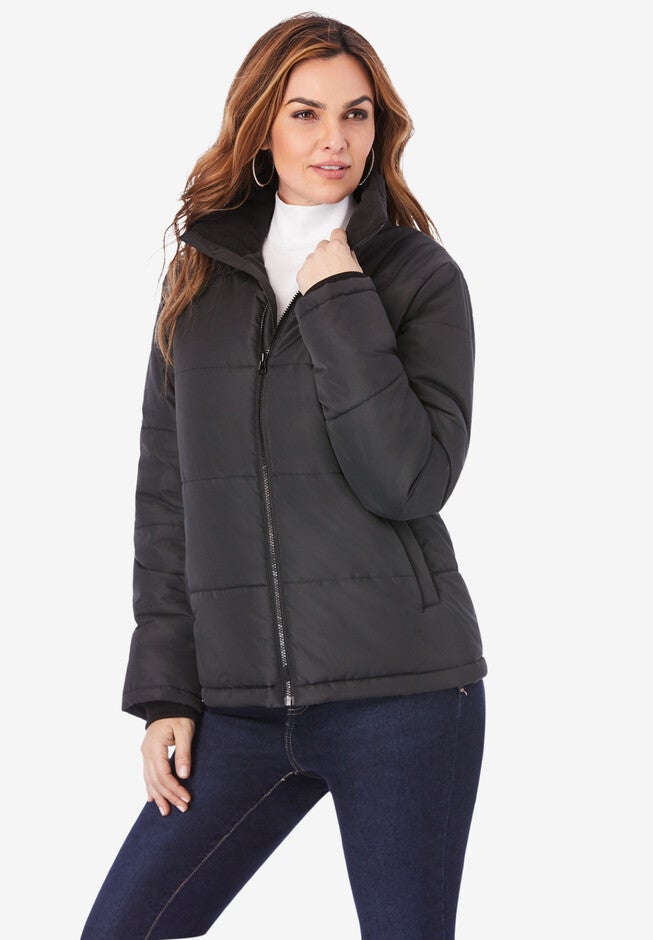 Short Puffer Jacket, BLACK, hi-res image number null