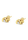 Yellow Gold Round Brilliantcut Diamond Espira Swirls Solitaire Push Back Stud Earrings, , alternate image number null