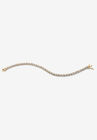 Round Diamond Accent S-Link Tennis Bracelet Yellow Gold-Plated 7.5" Jewelry, , alternate image number null