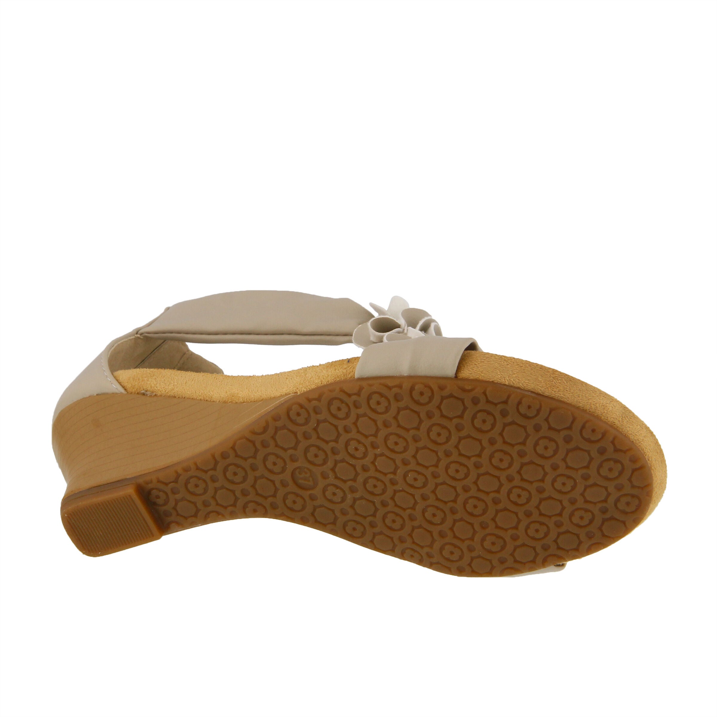 Harlequin Closed Back T-Strap Wedge Sandal, BEIGE, alternate image number 6