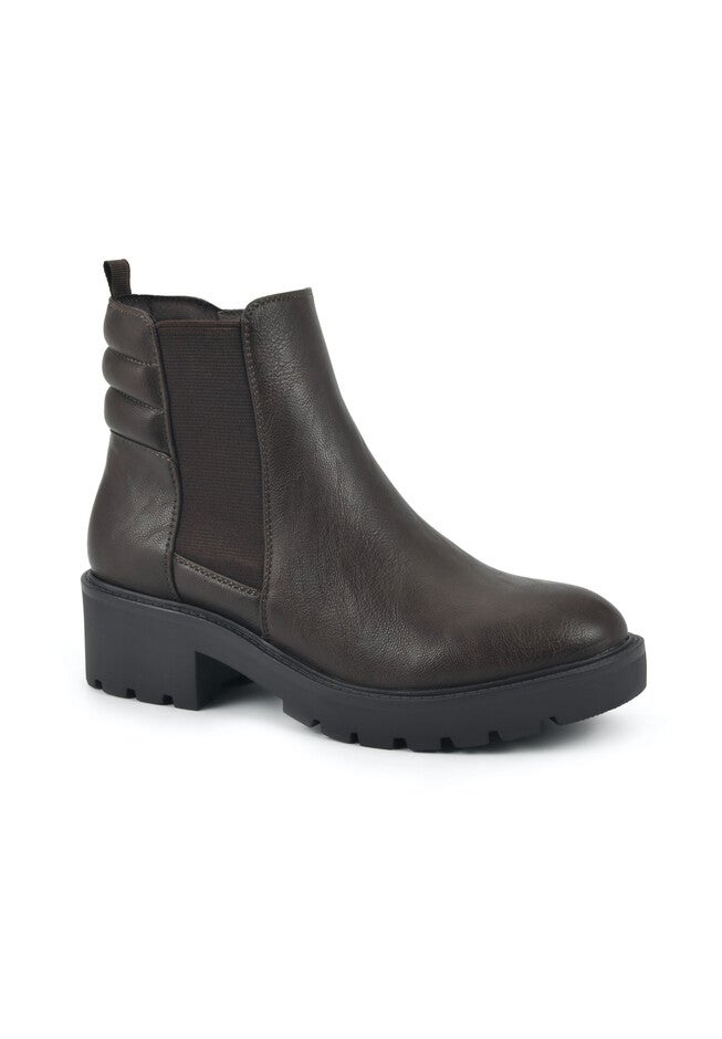 Dada Bootie, CHOCOLATE FAUX LEATHER, hi-res image number null