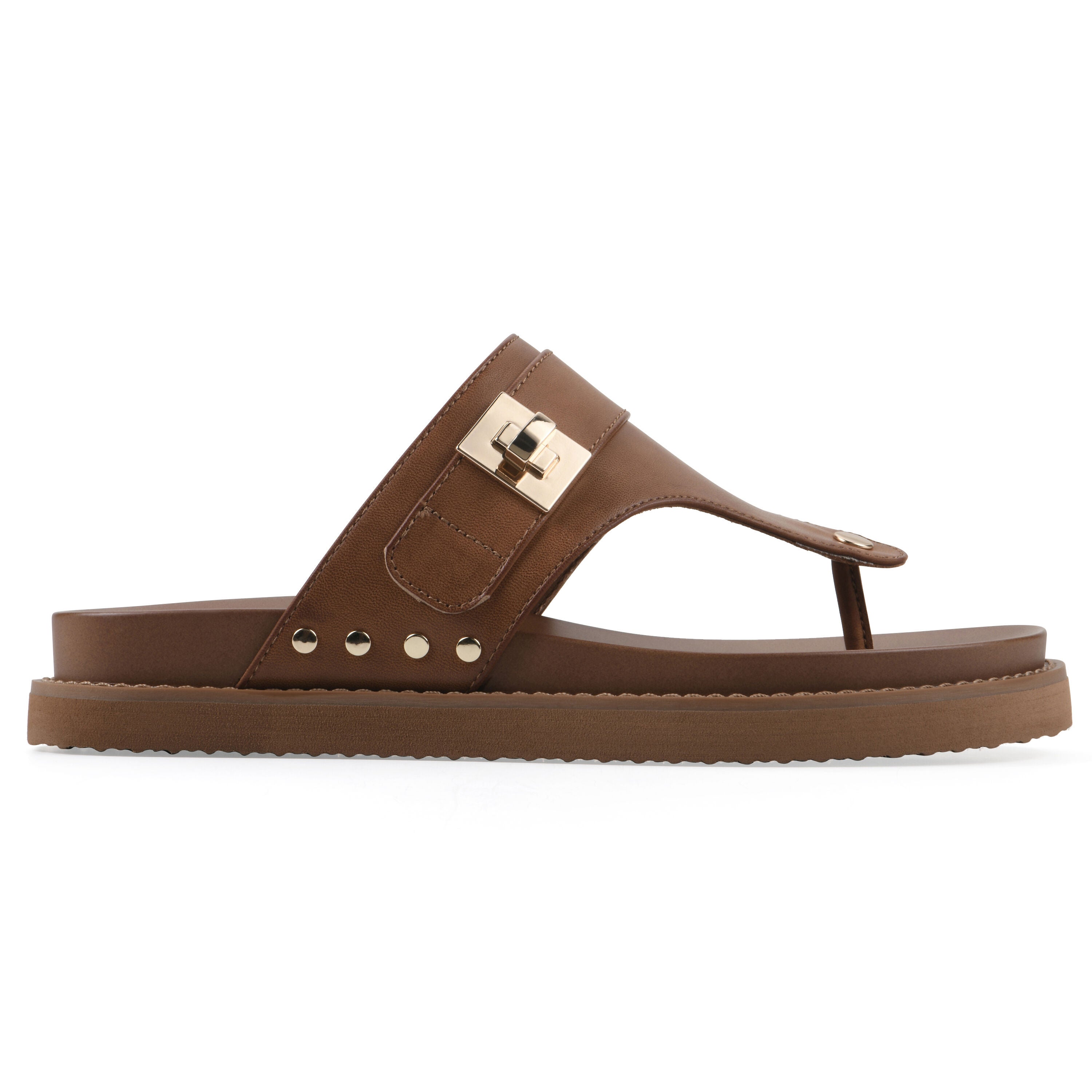 Malabar Thong Sandal, DARK TAN SMOOTH, alternate image number 2